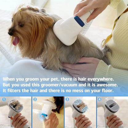 Pet Grooming Kit with Hair Vacuum for Dogs and Cats - Professional Grooming Tool for Dogs and Cats