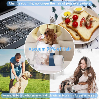 Pet Grooming Kit with Hair Vacuum for Dogs and Cats - Professional Grooming Tool for Dogs and Cats