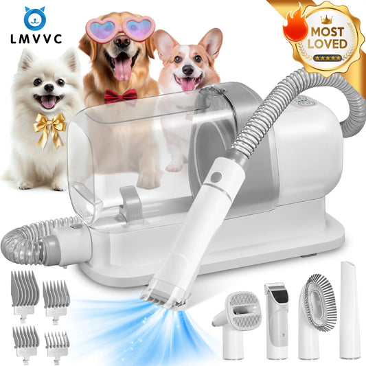 Pet Grooming Kit with Hair Vacuum for Dogs and Cats - Professional Grooming Tool for Dogs and Cats